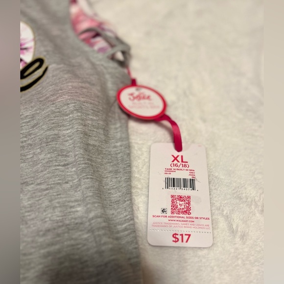 NWT! JUSTICE GIRLS “Dance” TANK WITH BUILT IN BRA🩷 Size:XL 16/18 - Picture 11 of 12